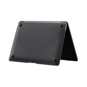 Carbon Fiber Design - Durable Plastic Hardshell MacBook Cases: Ultimate Protection and Style Black