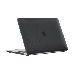 Carbon Fiber Design - Durable Plastic Hardshell MacBook Cases: Ultimate Protection and Style Black