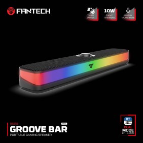 Fantech BS151 GROOVE BAR Dual Mode (Wired & Bluetooth) RGB Gaming Speaker, 10W + Built-in Microphone