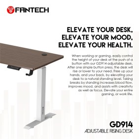 Fantech GD914 Work Station, Adjustable Height Desk with Powerful Electrical Motor and Stable Design, load up to 80KG White