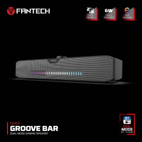 Fantech GS303 GROOVE BAR Dual Mode (Wired & Bluetooth) RGB Gaming Speaker, 6W 2" tuned Drive