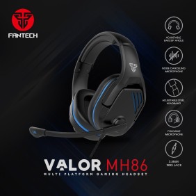 Fantech MH86 VALOR, Immersive Gaming Experience, Multiplatform Headset Black