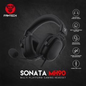 Fantech MH90 SONATA Gaming Headset, Detachable Microphone, Crystal-clear & Powerful Sound