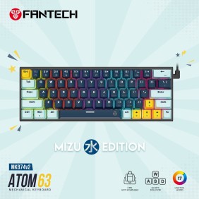 Fantech MIZU Edition MK874V2 - ATOM63, Pro Wired Mechanical Keyboard with RGB Lighting Navy Blue