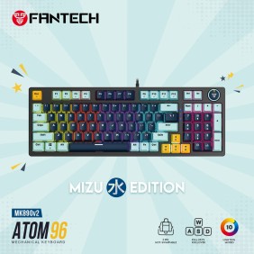 Fantech MIZU Edition MK890V2 - ATOM96, Pro Wired Mechanical Keyboard with RGB Lighting Navy Blue