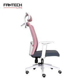 Fantech OC-A258: Ergonomic & Heavy-Duty Office Chair with Lumbar Support, Adjustable Headrest & Built-in Jacket Holder Pink