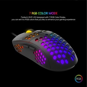 Fantech UX2 RAPTOR, PIX ART 12000DPI, Ultra light weight, RGB Lighting, Ultimate Wired Gaming Mouse with free pouch