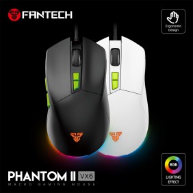 Fantech VX6 PHANTOM II, Advanced Sensor 7200DPI, RGB Lighting, PRO Wired Gaming Mouse