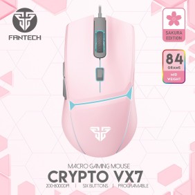 Fantech VX7 CRYPTO, Advanced Sensor 8000DPI, RGB Lighting, Wired Gaming Mouse