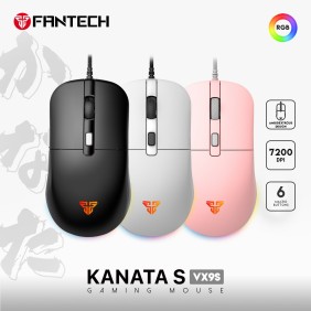 Fantech VX9S KANATA S,Optical Gaming Sensor 7200DPI, RGB Lighting, Pro Wired Gaming Mouse