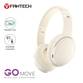 Fantech WH03 GO MOVE : Bluetooth, Wireless Headphones, Built-in Microphone Beige