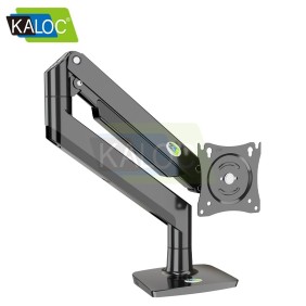 Kaloc DS160-B Adjustable Single Monitor Arm with Internal Gas Spring technology for Easy Adjustment, for Screens 22 to 40 Inches