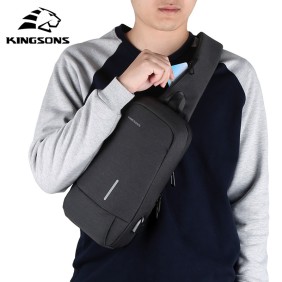 Kingsons Multifunctional Chest Bag KS3173W Dark Gray Water Resistant, Shock Resistant