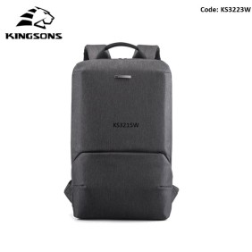 Kingsons Ultra Slim Design Backpack KS3215W Black, Water-resistant, Light Weight