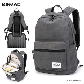 Kinmac Backpack KMB438 Gray Canvas, Fashion Design, High Quality, Soft Interior Lining & Water-resistant