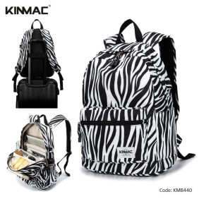 Kinmac Backpack KMB440 Zebra, Fashion Design, High Quality, Soft Interior Lining & Water-resistant