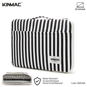 Kinmac Vertical Design Sleeve KMS406 Black Stripe, Full Protection & Water-resistant