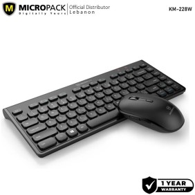 Micropack KM-228W Wireless Combo Keyboard & Mouse Ultra Slim & Ergo Design