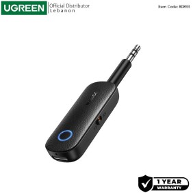 UGREEN 2 in 1 Bluetooth 5.0 Dual Mode Transmitter and Receiver, Dual Pairing, Built-in Battery - CM403 80893