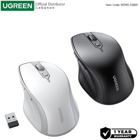 UGREEN Bluetooth and Silent Wireless Mouse, 4000DPI, Connect and switch Up to 2 Devices, max Comfort Design - MU101 90395 15805