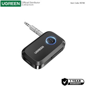 UGREEN Car & Home Bluetooth 5.3 Receiver  Audio Adapter, Built-In Microphone, Built-in Battery up to 15 Hours - CM596 90748