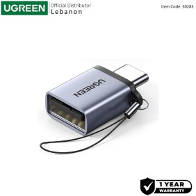 UGREEN OTG Cable Adapter From USB-C 3.1 Male to USB-A 3.0 Female, Aluminum Material - US270 50283