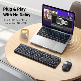 UGREEN PRO 2.4Ghz Wireless Combo, Silent Keyboard & Mouse, Comfortable Design, Premium Material - MK006 15659