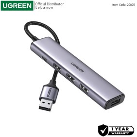 UGREEN USB 3.0 to 4- Port USB 3.0 Hub, with Type-C Power Port, Stable Transmission, Data Transfer up to 5 Gbps - CM473 20805