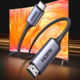 UGREEN USB-C Male to HDMI 2.1 Male Braided Cable 1.5m, Support 8K@60Hz, 4K@144Hz, 2K@240Hz, 1080P@240Hz - CM565 90451