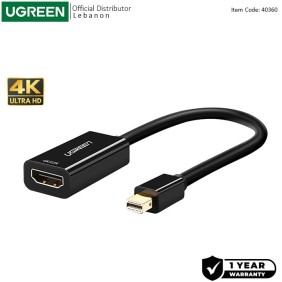 UGRREN  Thunderbolt 2.0 4K Mini Display Port Male to HDMI Female Converter - MD112 40360