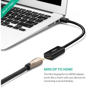 UGRREN  Thunderbolt 2.0 4K Mini Display Port Male to HDMI Female Converter - MD112 40360